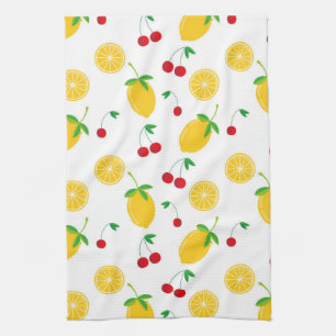 Illustrated Lemons design   Kitchen Towel