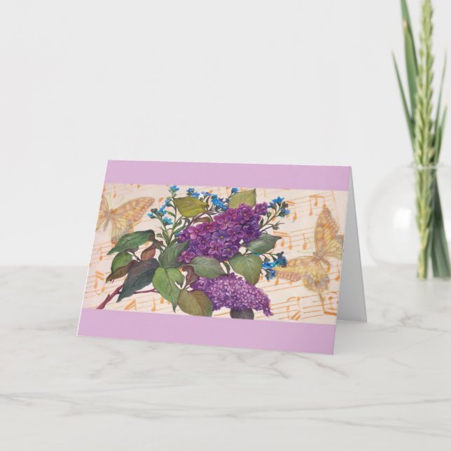 Illustrated Lilac Butterfly Magical Birthday Card (Front)