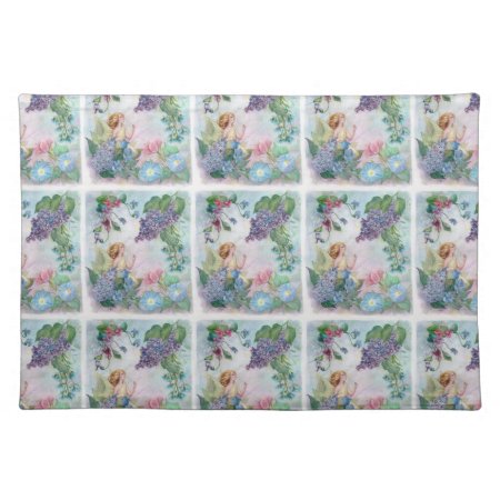 Illustrated Lilac Faerie  Cloth Placemat