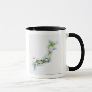 Illustrated map of ancient Japan Mug