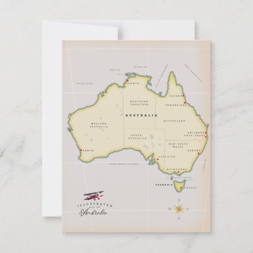 Illustrated map of Australia