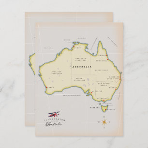 Illustrated map of Australia