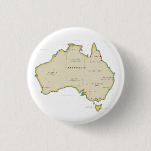 Illustrated map of Australia Button