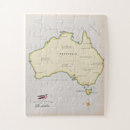 Illustrated map of Australia Jigsaw Puzzle