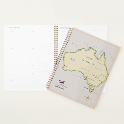 Illustrated map of Australia Planner