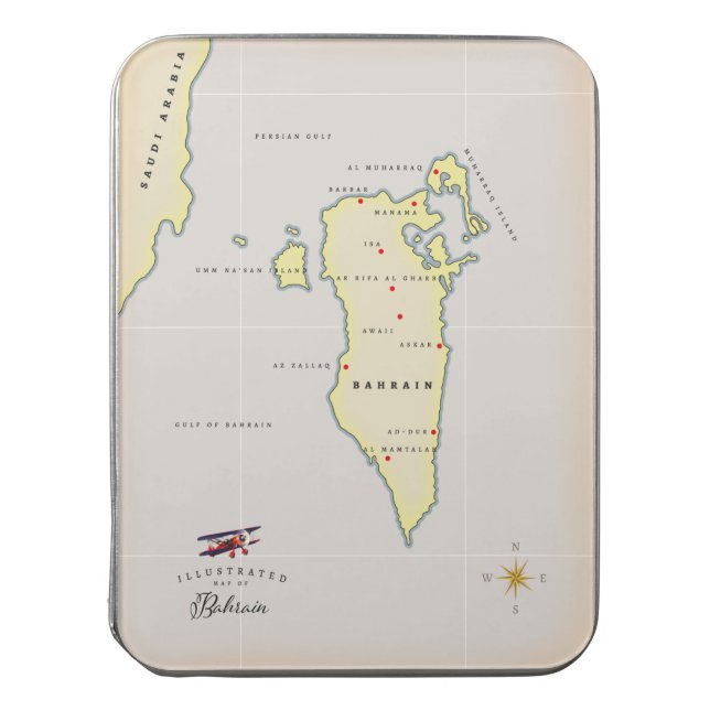 Illustrated Map of Bahrain Jigsaw Puzzle (Lid Vertical)