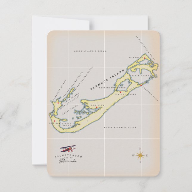 Illustrated map of Bermuda (Back)