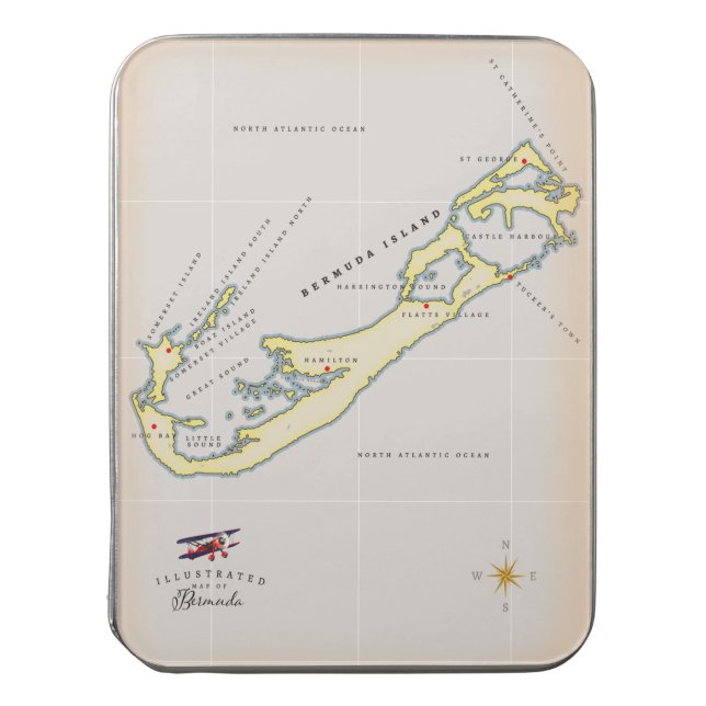 Illustrated map of Bermuda Jigsaw Puzzle (Lid Vertical)