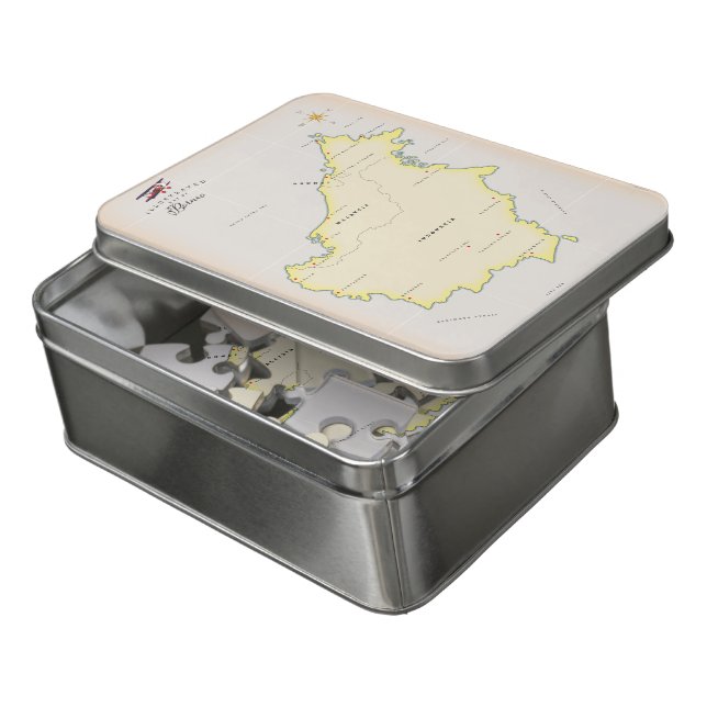 Illustrated map of Borneo Jigsaw Puzzle (Lid Open)