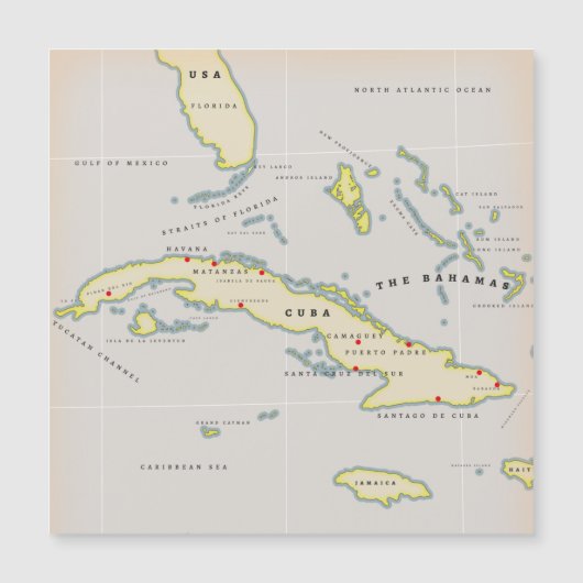 Illustrated map of Cuba (Front)