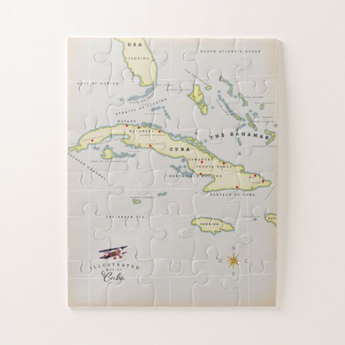 Illustrated map of Cuba Jigsaw Puzzle