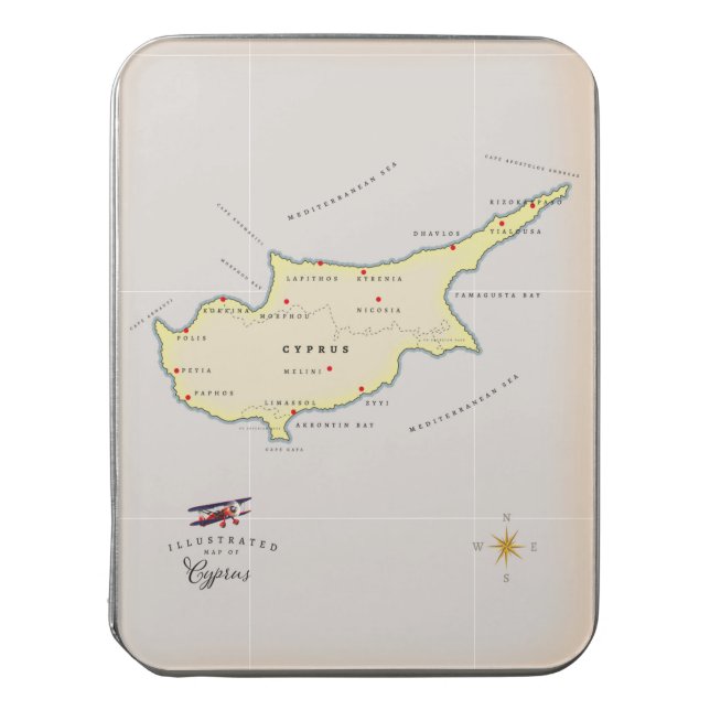 Illustrated map of Cyprus. Jigsaw Puzzle (Lid Vertical)
