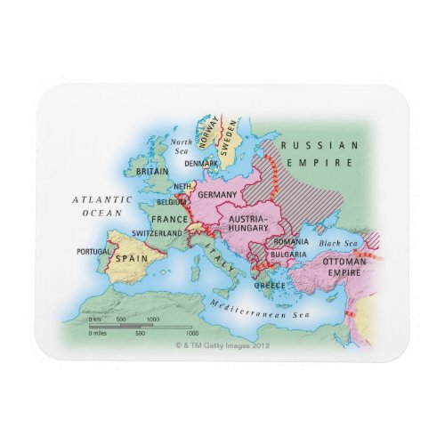 Illustrated Map of Europe Magnet