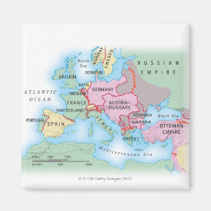 Illustrated Map of Europe Magnet