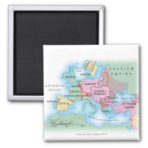 Illustrated Map of Europe Magnet
