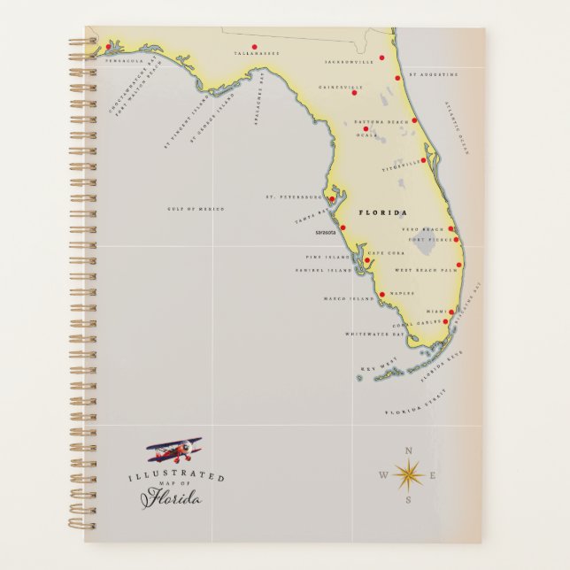 Illustrated map of Florida Planner (Front)