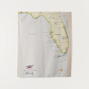 Illustrated map of Florida Tapestry