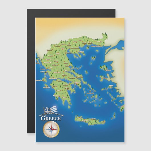 Illustrated Map Of Greece. (Front/Back)