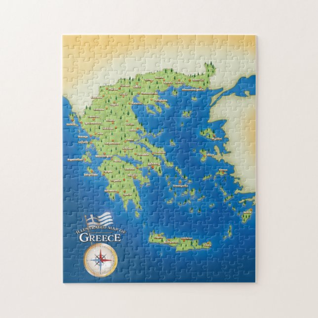 Illustrated Map Of Greece Jigsaw Puzzle (Vertical)
