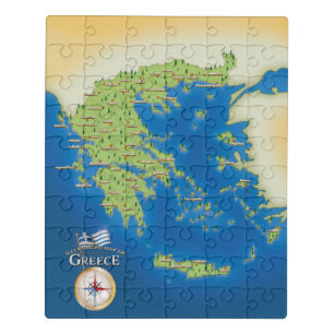 Illustrated Map Of Greece. Jigsaw Puzzle