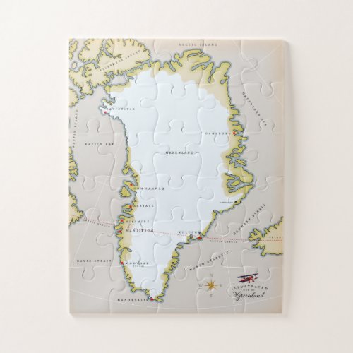 Illustrated map of Greenland Jigsaw Puzzle