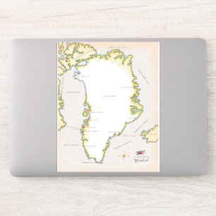 Illustrated map of Greenland Sticker