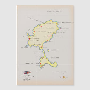 Illustrated map of Ibiza