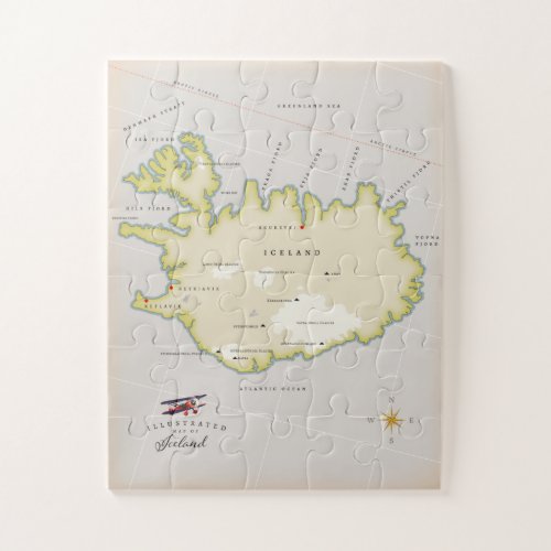 Illustrated map of Iceland Jigsaw Puzzle