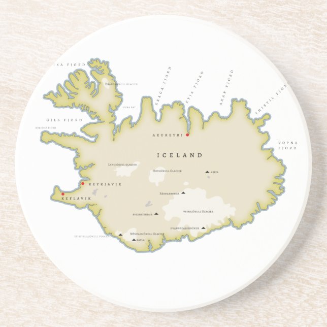 Illustrated map of Iceland Trivet Coaster (Front)