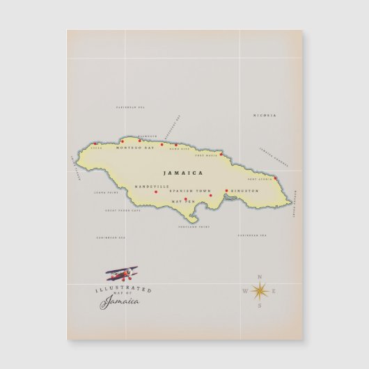 Illustrated map of Jamaica. (Front)