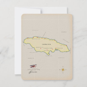 Illustrated map of Jamaica.