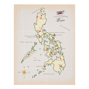 Illustrated map of Luzon Philippines map Photo Print