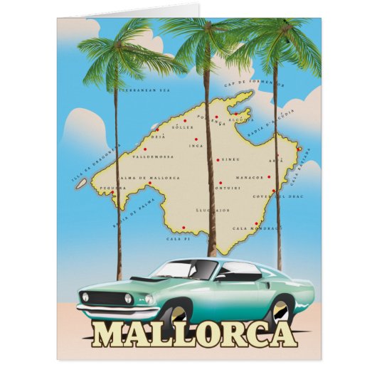 Illustrated map of Mallorca Cards (Front)