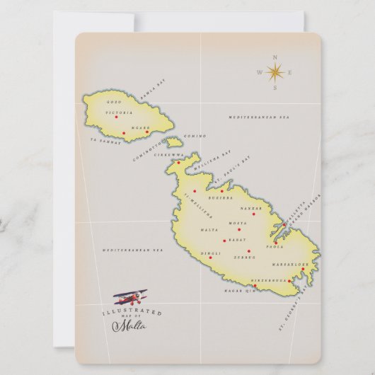 Illustrated map of Malta (Front)