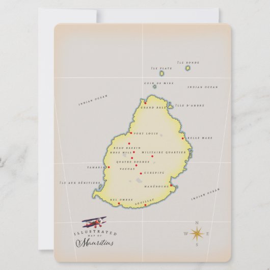 Illustrated map of Mauritius (Front)