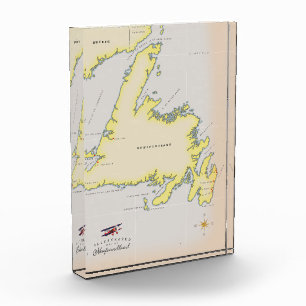 Illustrated map of Newfoundland. Acrylic Award