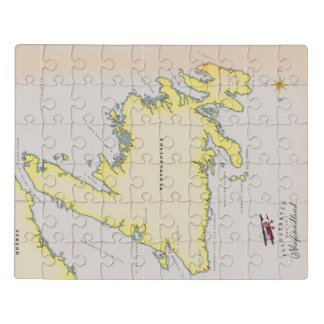 Illustrated map of Newfoundland. Jigsaw Puzzle