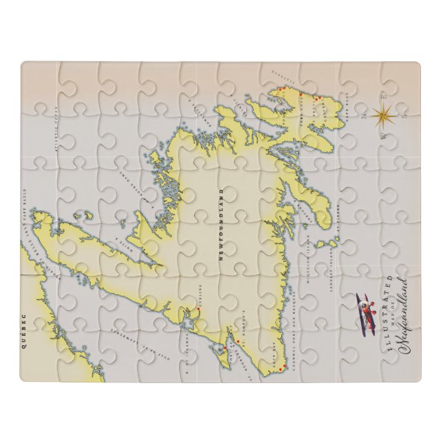 Illustrated map of Newfoundland. Jigsaw Puzzle (Puzzle Horizontal)