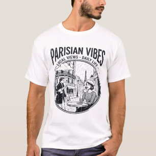 Illustrated Map of Paris France City Scene T-Shirt