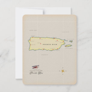 Illustrated map of Puerto Rico.