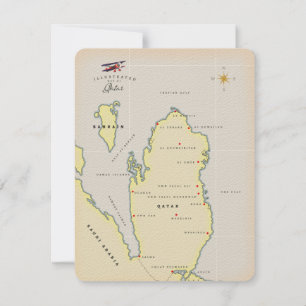 Illustrated map of Qatar