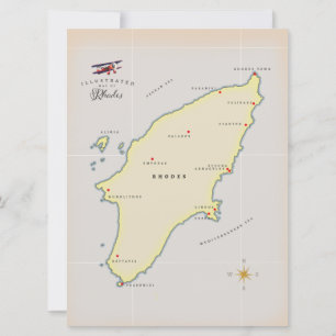 Illustrated map of Rhodes.