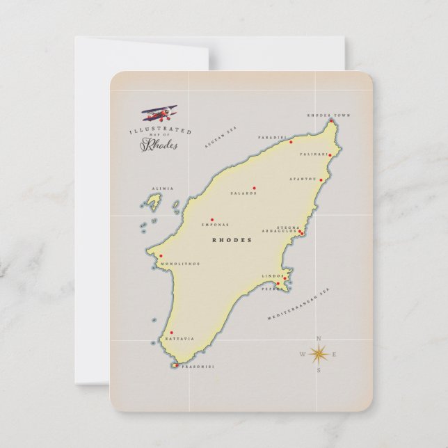 Illustrated map of Rhodes. (Back)