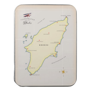 Illustrated map of Rhodes. Jigsaw Puzzle