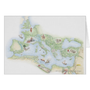 Illustrated map of Roman Empire Cards