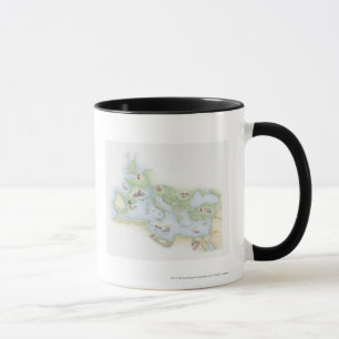 Illustrated map of Roman Empire Mug
