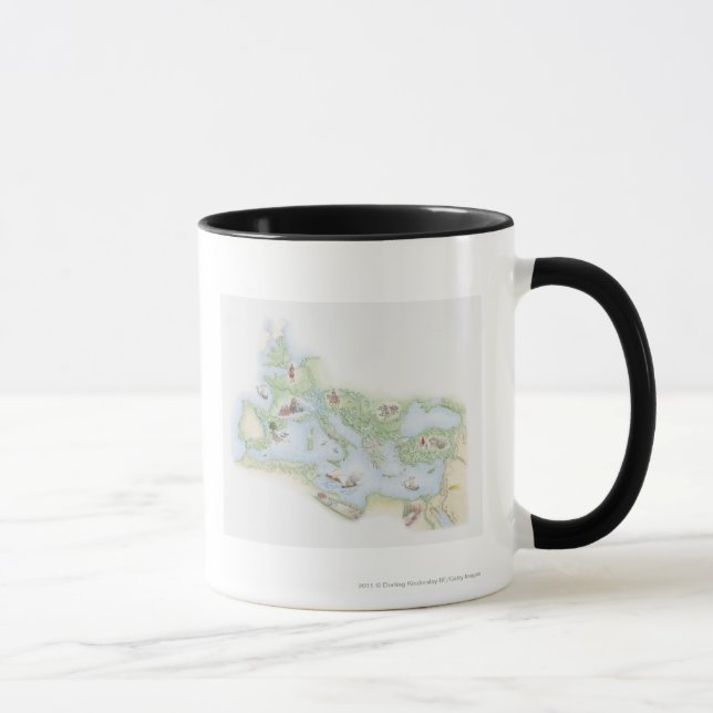 Illustrated map of Roman Empire Mug (Right)