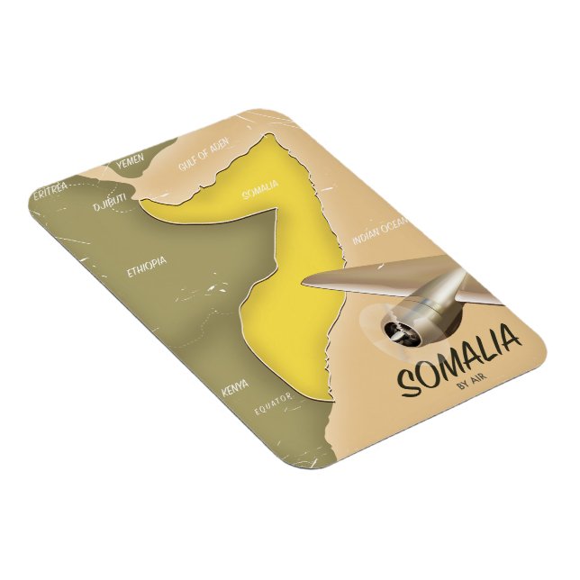 illustrated map of Somalia Magnet (Right Side)