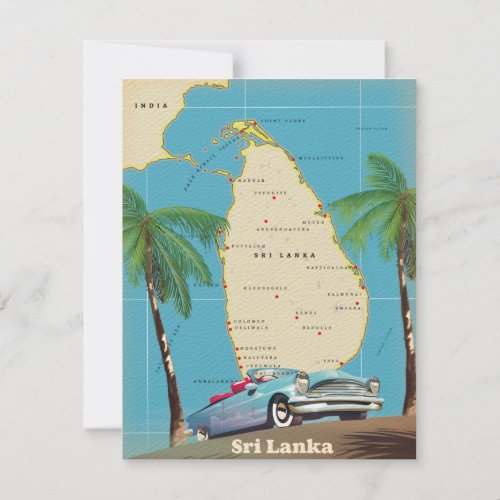 Illustrated map of Sri Lanka