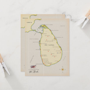 Illustrated map of Sri Lanka